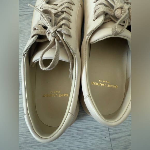 YSL Saint Laurent Sneakers Andy Low Top Brooklyn Dark Coquille Woman’s US 6.5 - Picture 8 of 9